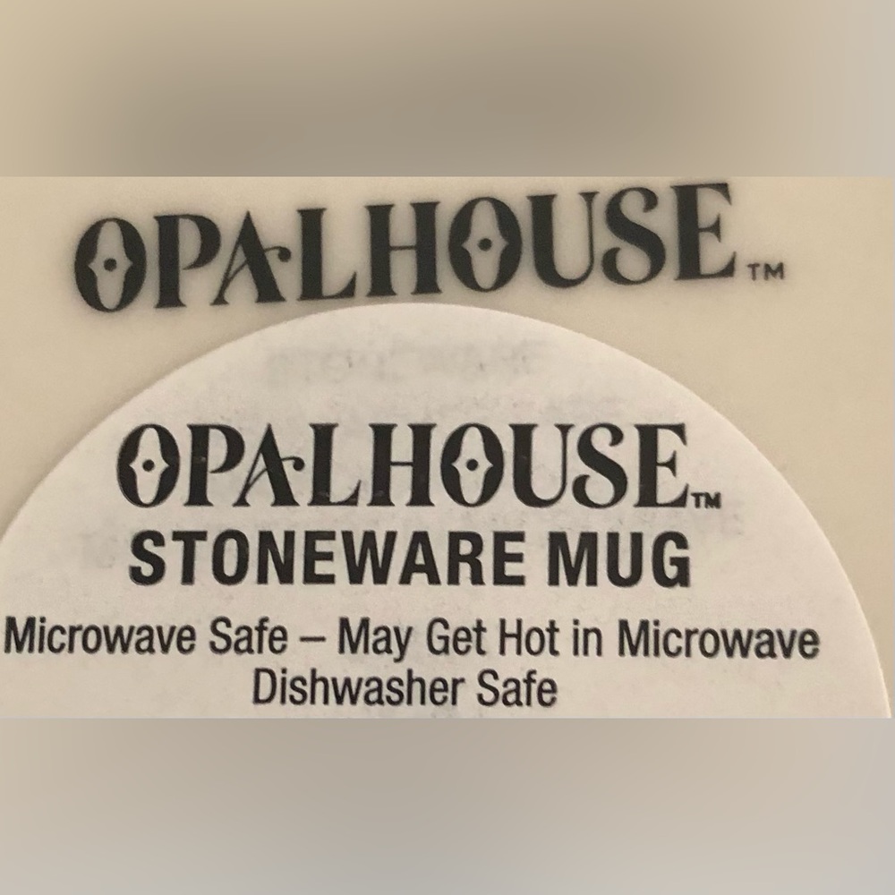 Opal-House stoneware Mug W graphic initial ceramic cream. Size 13Oz - Picture 4 of 4